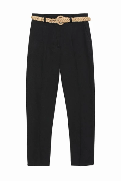 Quzu Hasır Kemerli Kadın Pantolon 21Y70840 - 2