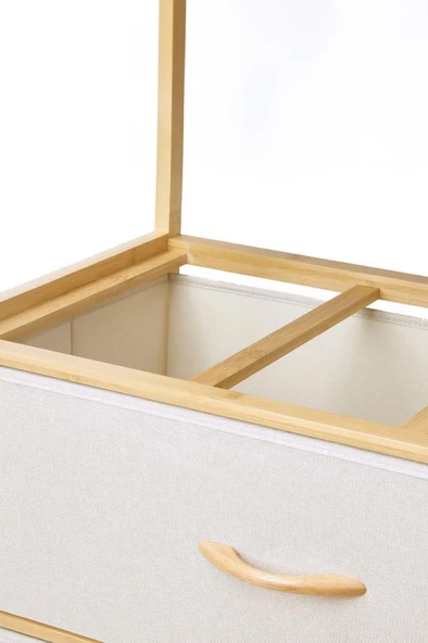 Digithome Bambu 2 Raflı 3 Çekmeceli Dolap Çok Amaçlı Düzenleyici Organizer Şifonyer - B9197 - 2