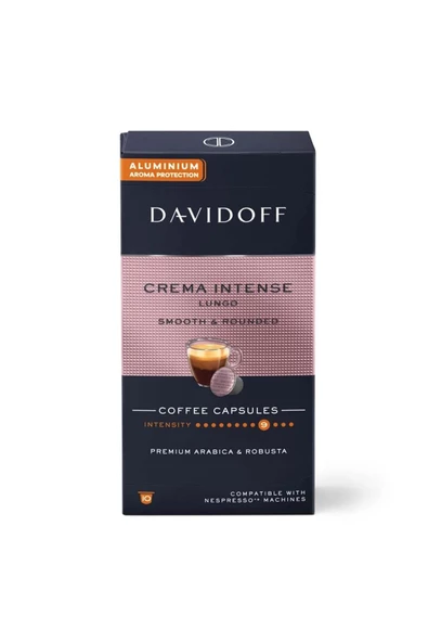 Davidoff Crema Intense Lungo Smooth & Rounded Kapsül Kahve x 10 Adet - Resim 2