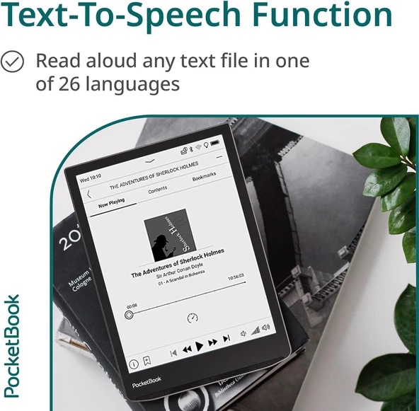 PocketBook InkPad 4 | 7,8ʺ E-Ink E-Kitap Okuyucu | Metinden Sese Fonksiyonu | Dahili Hoparlör | Ayarlanabilir Akıllı Işık | IPX8 Su Geçirmez | Stardust Silver - Resim 6