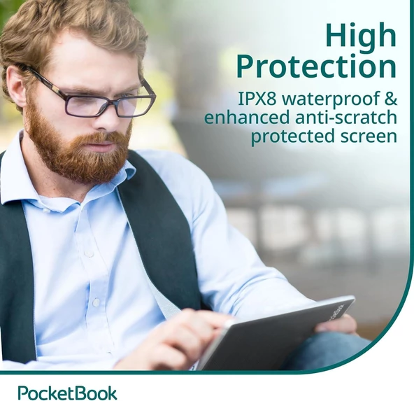 PocketBook InkPad 4 | 7,8ʺ E-Ink E-Kitap Okuyucu | Metinden Sese Fonksiyonu | Dahili Hoparlör | Ayarlanabilir Akıllı Işık | IPX8 Su Geçirmez | Stardust Silver - Resim 5