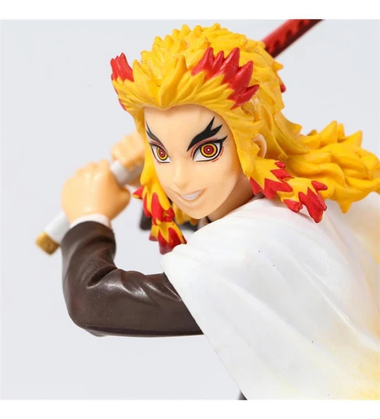 Anime Figür Demon Slayer Kyojuro Rengoku Karakter Figür Oyuncak Biblo 17 cm - Resim 3