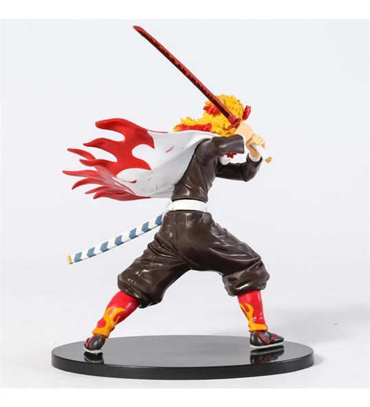 Anime Figür Demon Slayer Kyojuro Rengoku Karakter Figür Oyuncak Biblo 17 cm - Resim 4