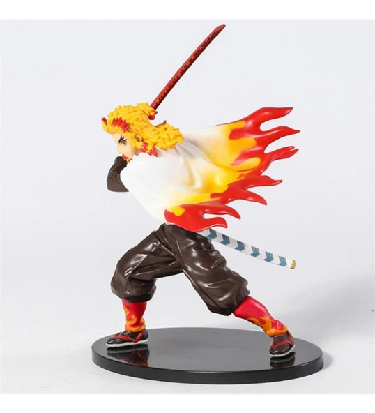 Anime Figür Demon Slayer Kyojuro Rengoku Karakter Figür Oyuncak Biblo 17 cm - Resim 2
