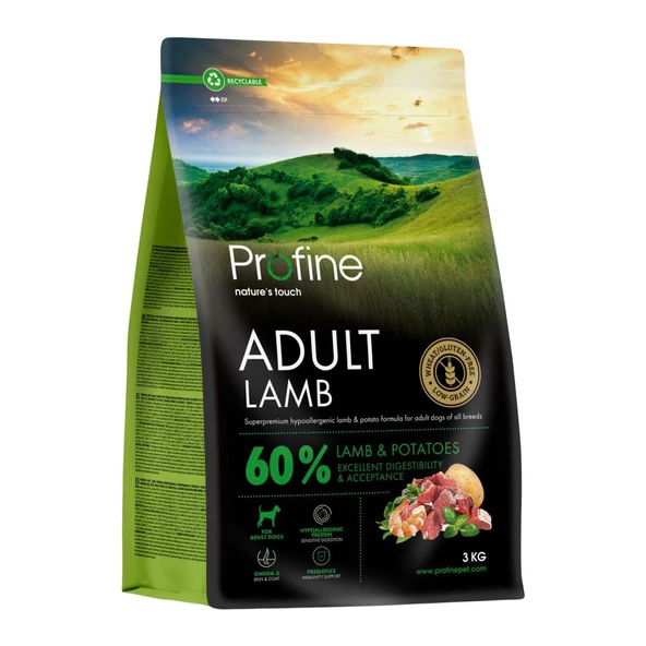 Profine 3kg Gluten Free Adult Lamb Glutensiz Kuzu Etli Yetişkin Köpek Maması