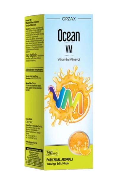 Orzax Ocean Vitamin Mineral - Portakal Aromalı 150ml