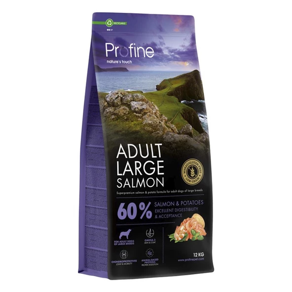 Profine 12kg Gluten Free Adult Large Salmon Glutensiz İri Irk Somon Etli Yetişkin Köpek Maması