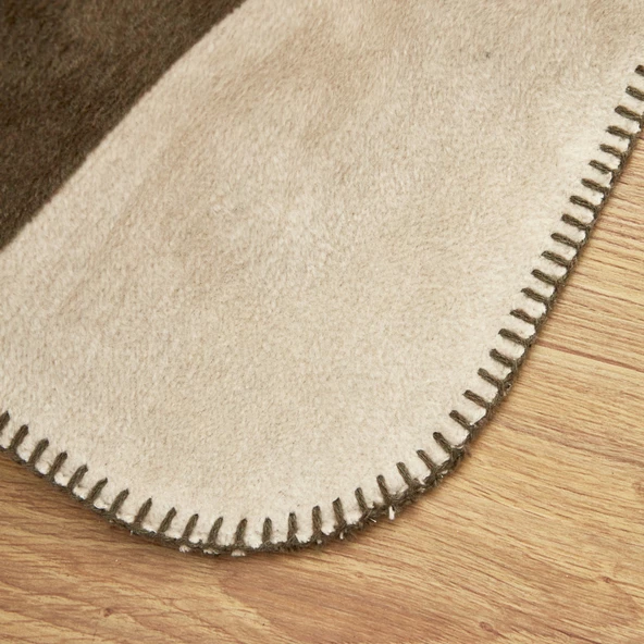 Karaca Home Leaf Tek Kişilik Pamuklu Battaniye Haki - 5