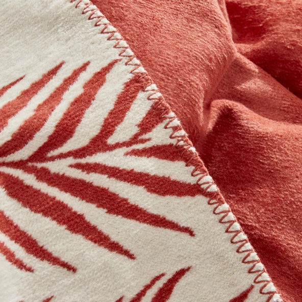 Karaca Home Leaf Tek Kişilik Pamuklu Battaniye Terracota - 7