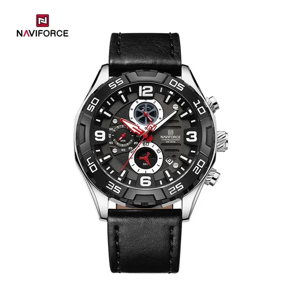 Naviforce Siyah Deri Kordon Analog Erkek Kol Saati NF8043