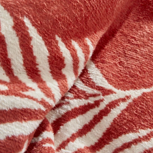 Karaca Home Leaf Tek Kişilik Pamuklu Battaniye Terracota - 6
