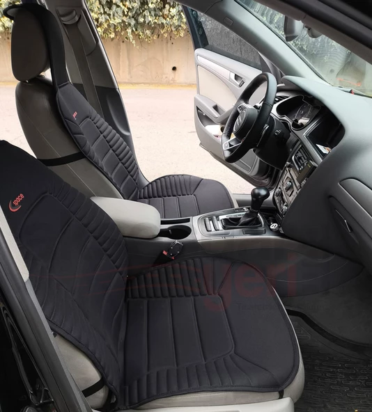 3'lü Siyah Oto Koltuk Minderi Set-Ergonomik Lüks Koltuk Minderi-Ön 2 Koltuk ve Arka Oturak - 3