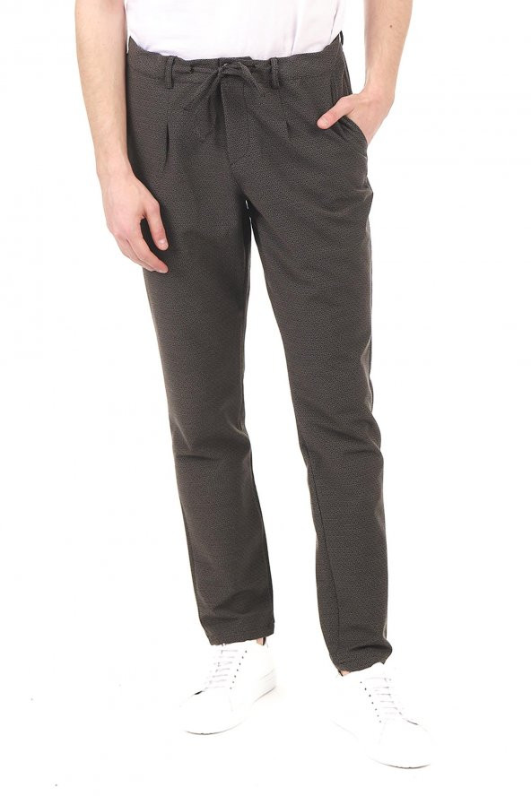 Erkek Beli Bağcıklı Fermuarlı Spor Jogger Pantolon - 2
