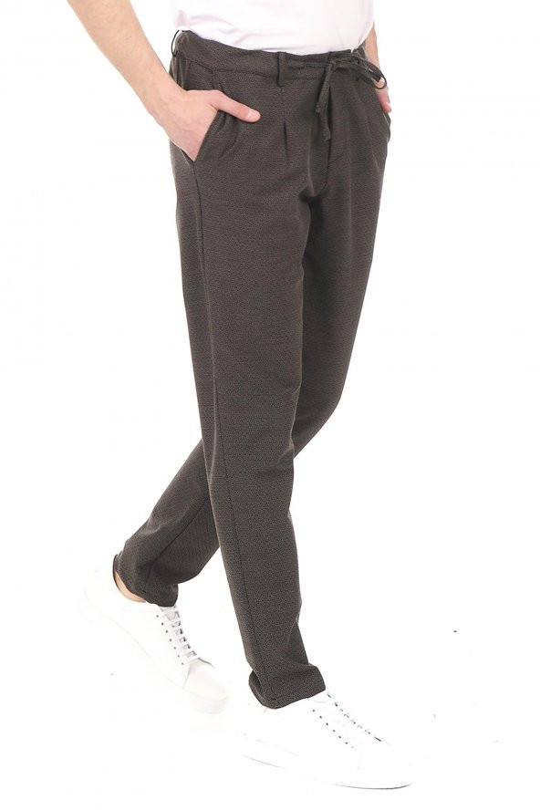 Erkek Beli Bağcıklı Fermuarlı Spor Jogger Pantolon - 5