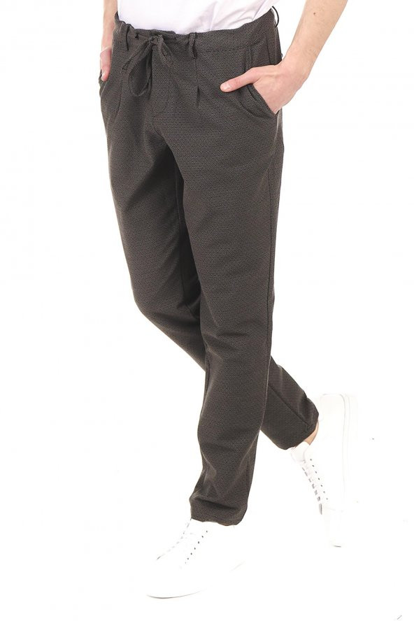 Erkek Beli Bağcıklı Fermuarlı Spor Jogger Pantolon - 7