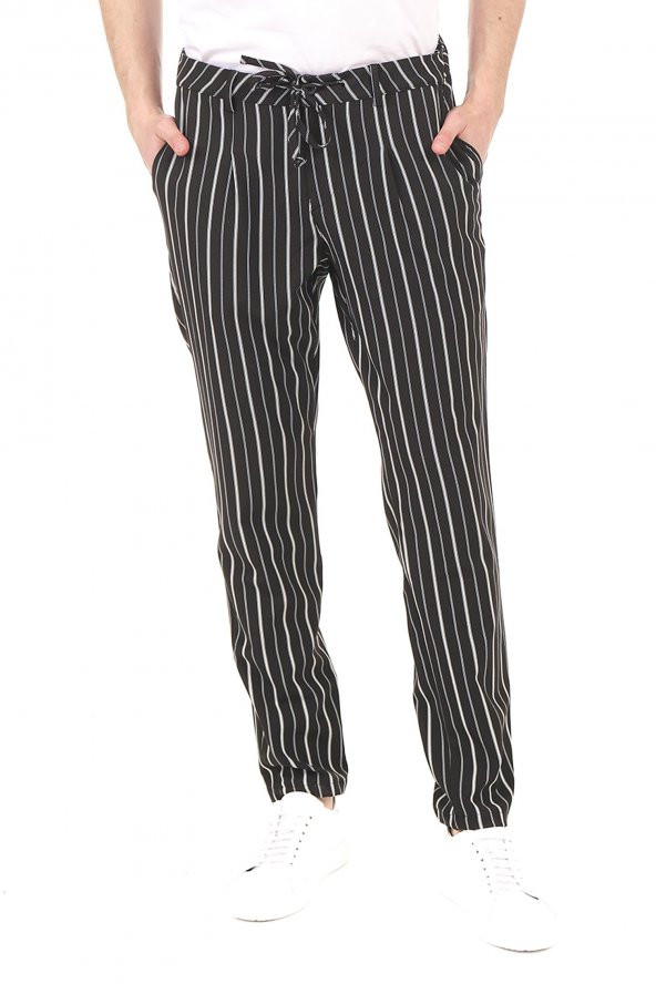 Erkek Beli Bağcıklı Fermuarlı Spor Jogger Pantolon - 8
