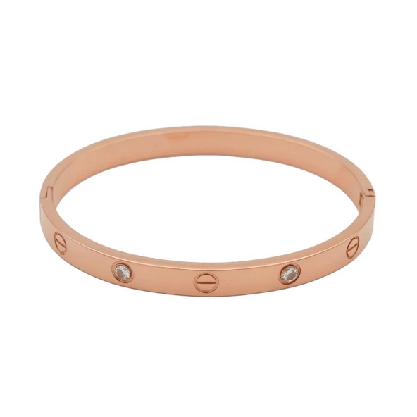 Taşlı Rose Çelik Bileklik - 2
