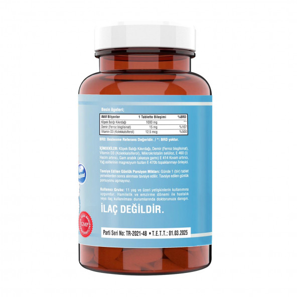 Ncs Shark Cartilage Demir Vitamin D3 1000 mg 120 tablet - 2