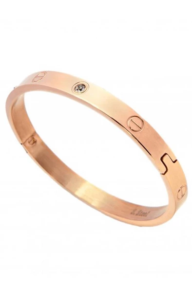 Taşlı Rose Çelik Bileklik - 3