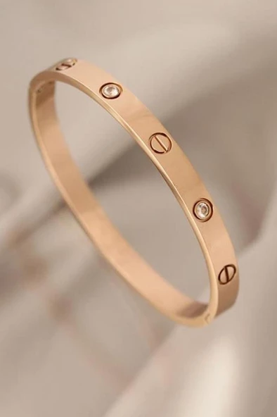 Taşlı Rose Çelik Bileklik