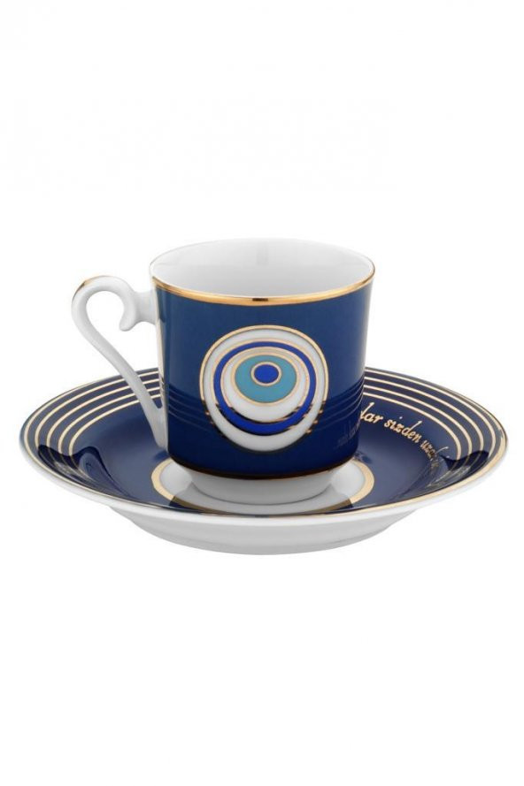 Kütahya Porselen Nazar Boncuklu Kahve Fincan Takım Kobat