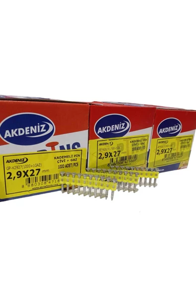 Akdeniz 2.9x27 Mm Metal&beton Uygulamaları Için Pin Çivi 5000 Adet Gazsız 1 Koli 5 Kutu