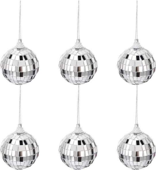 Disco Topu Aynalı Gümüş 4 cm 6 lı ürün görseli