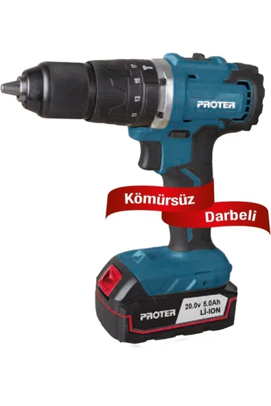 Proter Pst 550 Bl Kömürsüz Darbeli 13mm 20v Şarjlı Matkap