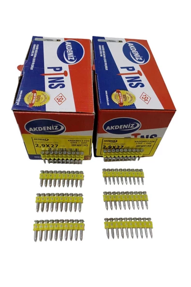 Akdeniz 2.9x27 Mm Metal&beton Uygulamaları Için Pin Çivi 5000 Adet Gazsız 1 Koli 5 Kutu - 2