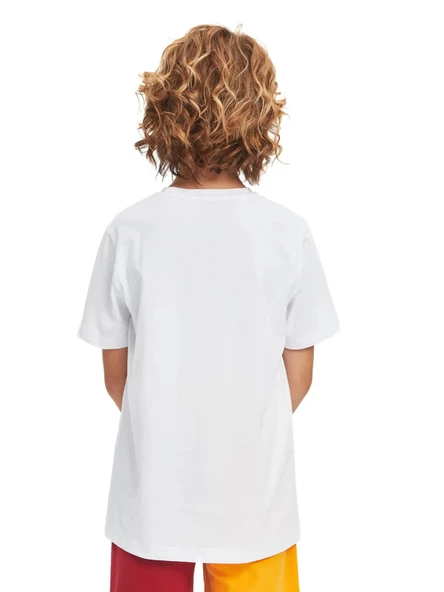 Galatasaray Lisanslı Logolu Beyaz Çocuk T-shırt - 5