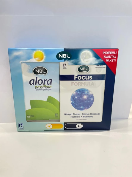 NBL ALORA passiflora 30 Tablet + NBL FOCUS FORMULA 30 Tablet AVANTAJ PAKETİ