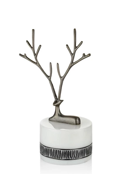 SETABİANCA EVZA MERMER DEKORLU SİLİNDİR KAİDE BEYAZ ürün görseli