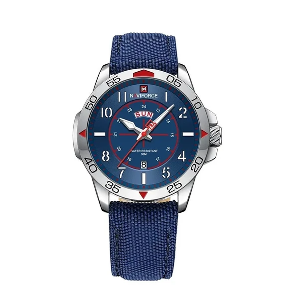 Naviforce Lacivert Hasır Kordon Analog Erkek Kol Saati