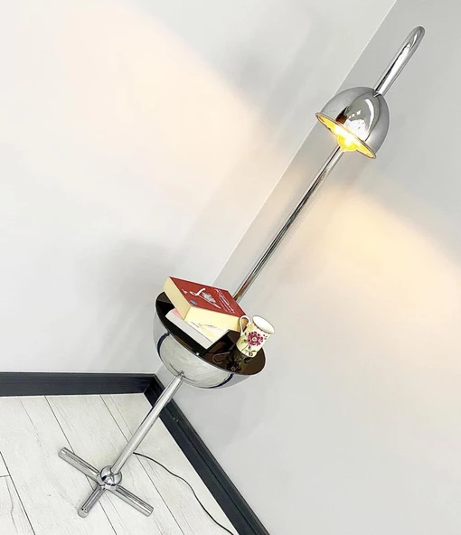 Karanfil Gümüş Tek Sehpalı Lambader - 3