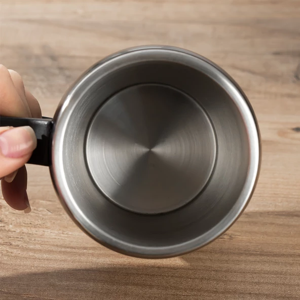 Porsima 05667 Paslanmaz Çelik Kupa Sızdırmaz Çelik Termos Araç Termosu El Termosu Yalıtımlı Bardak 350ml -Siyah - 2