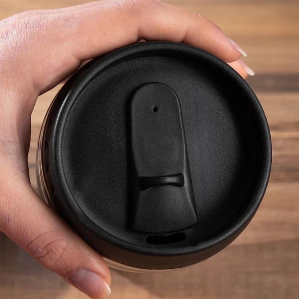 Porsima 05554 Paslanmaz Çelik Kupa Sızdırmaz Çelik Termos Araç Termosu El Termosu Yalıtımlı Bardak 350ml -Gümüş - 3