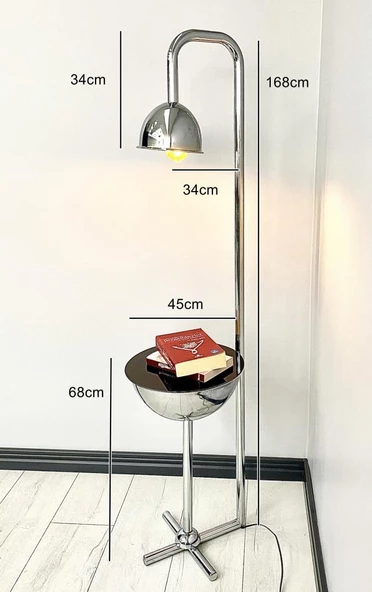 Karanfil Gümüş Tek Sehpalı Lambader - 6