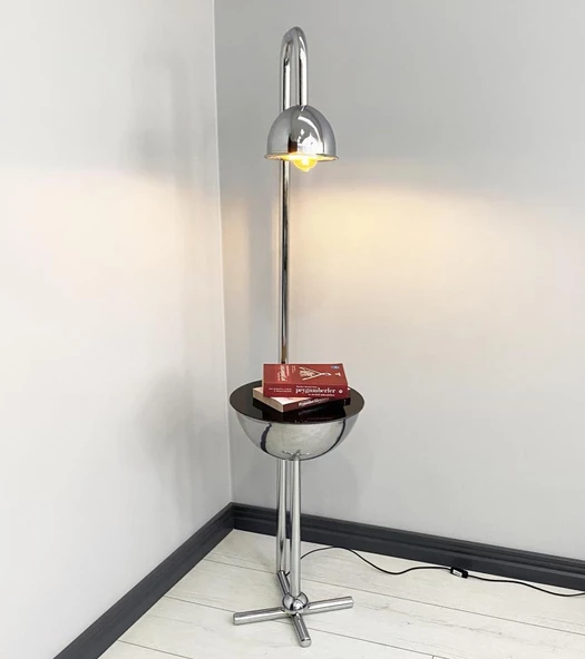 Karanfil Gümüş Tek Sehpalı Lambader - 4