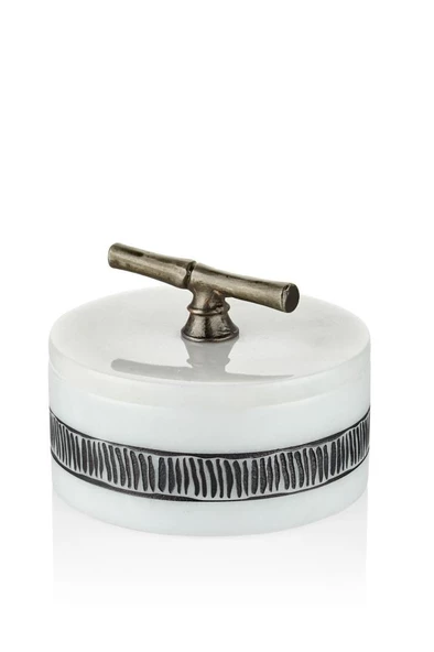 SETABİANCA EVZA MERMER DEKORLU KAPAKLI KUTU 15*15*11 CM ürün görseli