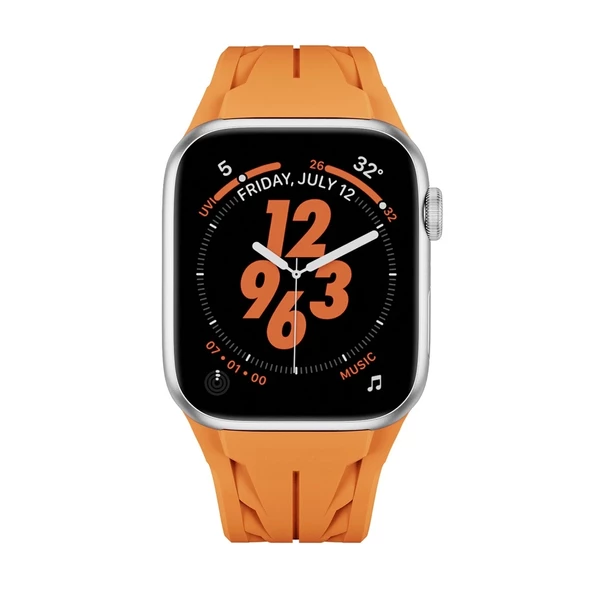 Apple Watch 10 46mm Uyumlu KRD-127 Metal Tokalı Kaliteli TPU Silikon Kordon - 2