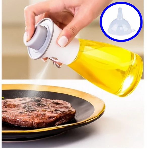 Huni HEDİYELİ 220 Ml Çok Amaçlı Spreyli Cam Şişe Yağdanlık Sosluk Sirke Şişesi Cam Şişe - 7