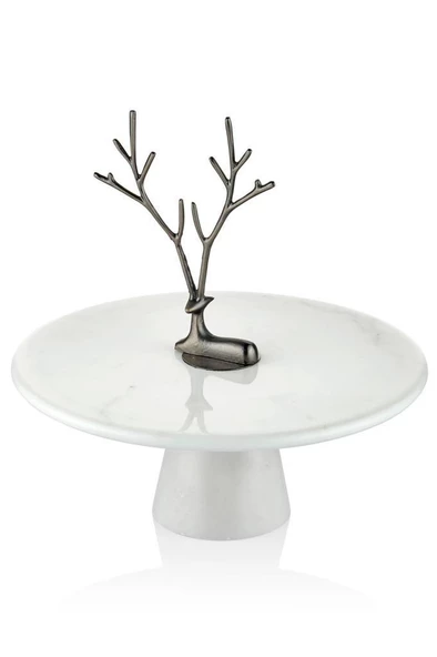 SETABİANCA EVZA MERMER KONİK KAİDELİ SUNUM TABAĞI BEYAZ ürün görseli