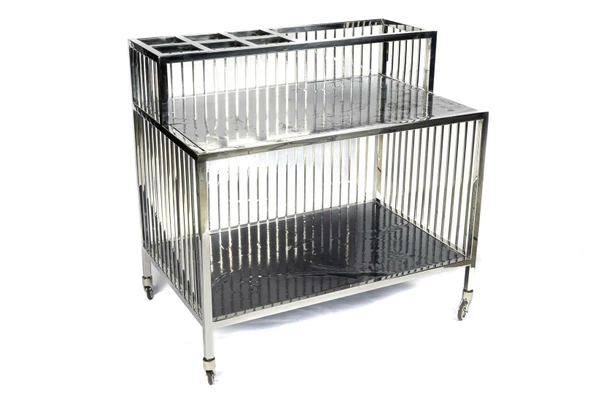 Mikasa Moor Siyah Camlı Gümüş Ayaklı Servis Arabası 80x51x77cm ürün görseli