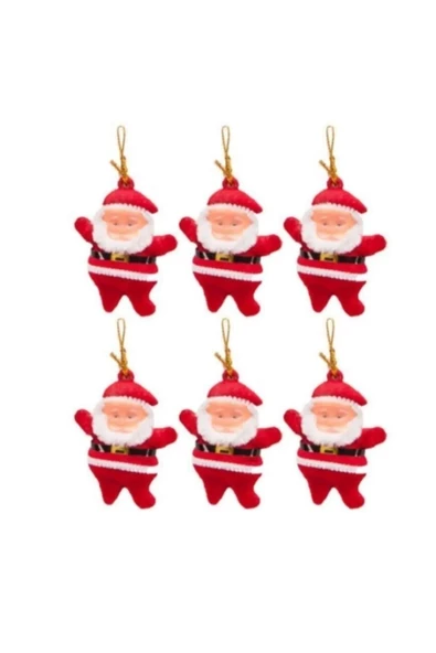 Yıllbaşı Çam Ağacı Süsü Noel Baba Noel Ağacı Süsü 6 Lı 5 cm - 5