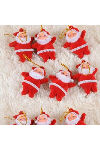 Yıllbaşı Çam Ağacı Süsü Noel Baba Noel Ağacı Süsü 6 Lı 5 cm