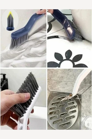 Çok Fonksiyonlu Fırça Derz Zemin Banyo Fayans Mutfak Temizlik Fırçası Sökme Aparatlı Cımbızlı Fırça - 3