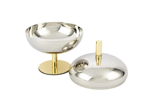 Mikasa Moor Gold Silver Kapaklı Metal Kase 16x21cm - Resim 2