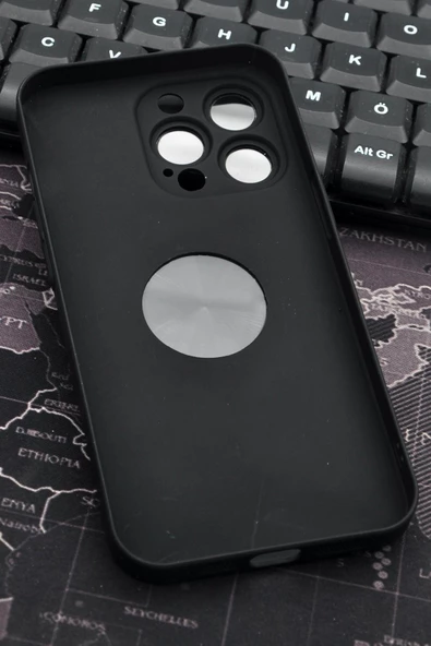 iPhone 14 Pro Uyumlu Siyah Benekli Desenli İnce Sert Kapak Kılıf Kamera Lens Korumalı - Resim 5