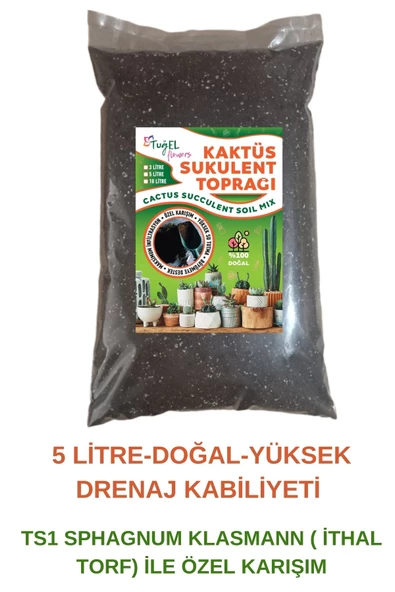 Tuğel Flowers Kaktüs & Sukulent Toprağı 5 Litre