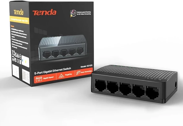 Tenda SG105M 5 Port 10/100/1000 Gigabit Plastik Kasa Switch - 3